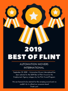 Automation Movers International Receives 2019 Best of Flint Award